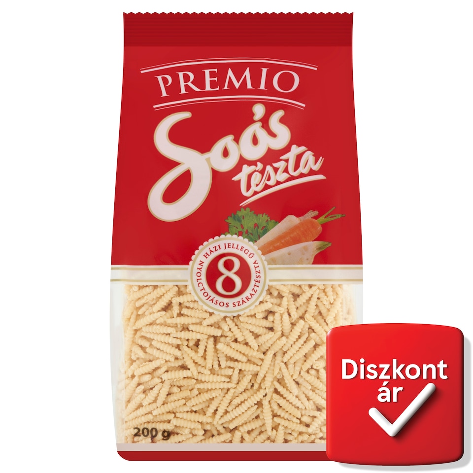 Soós Premio sodort csiga házi jellegű nyolctojásos száraztészta 200 g