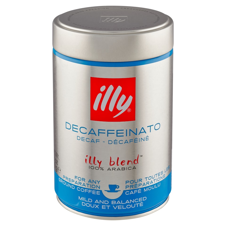 illy Decaffeinato pražená mletá káva bez kofeinu 250g