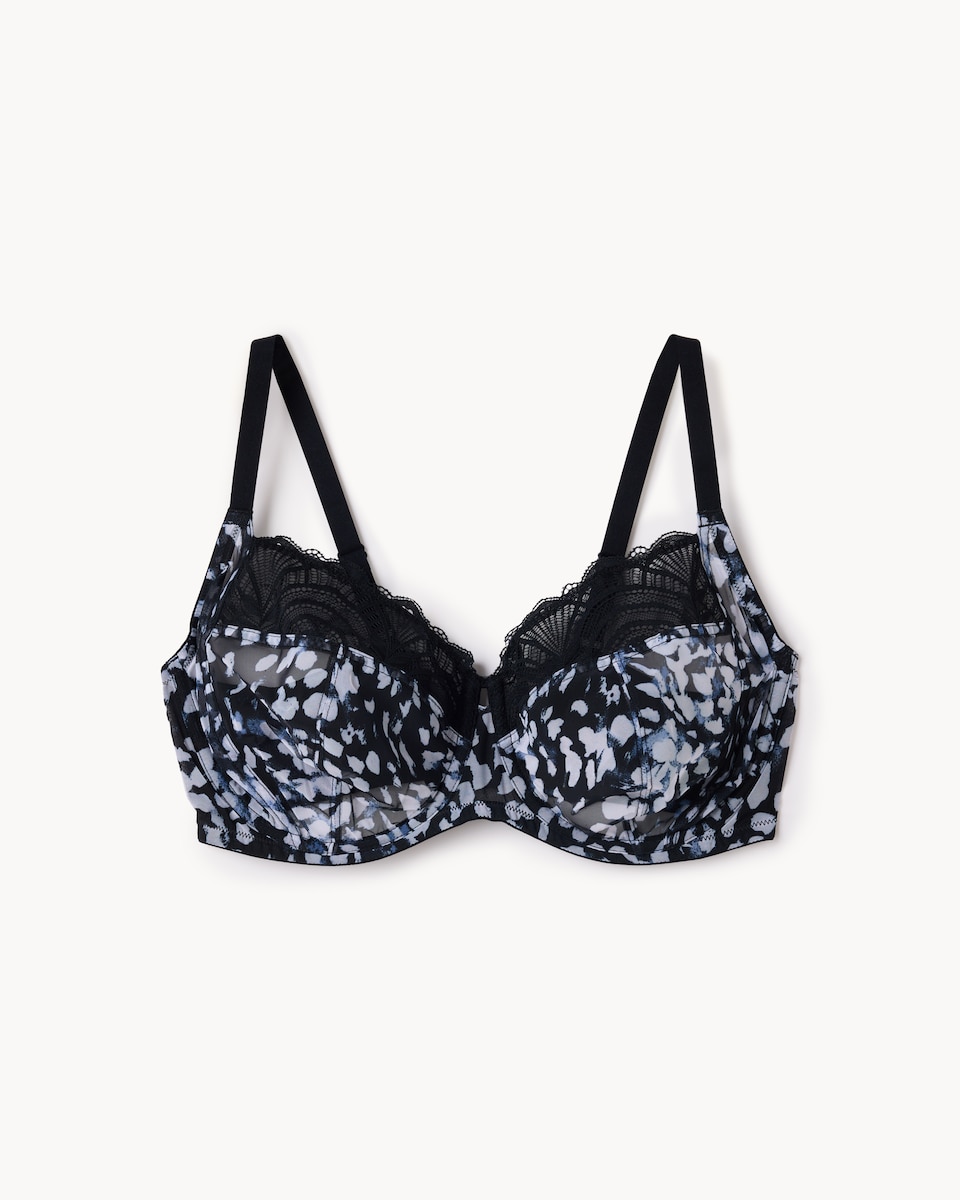 F&F Fuller Bust Lace Trim Wired Bra in Multi