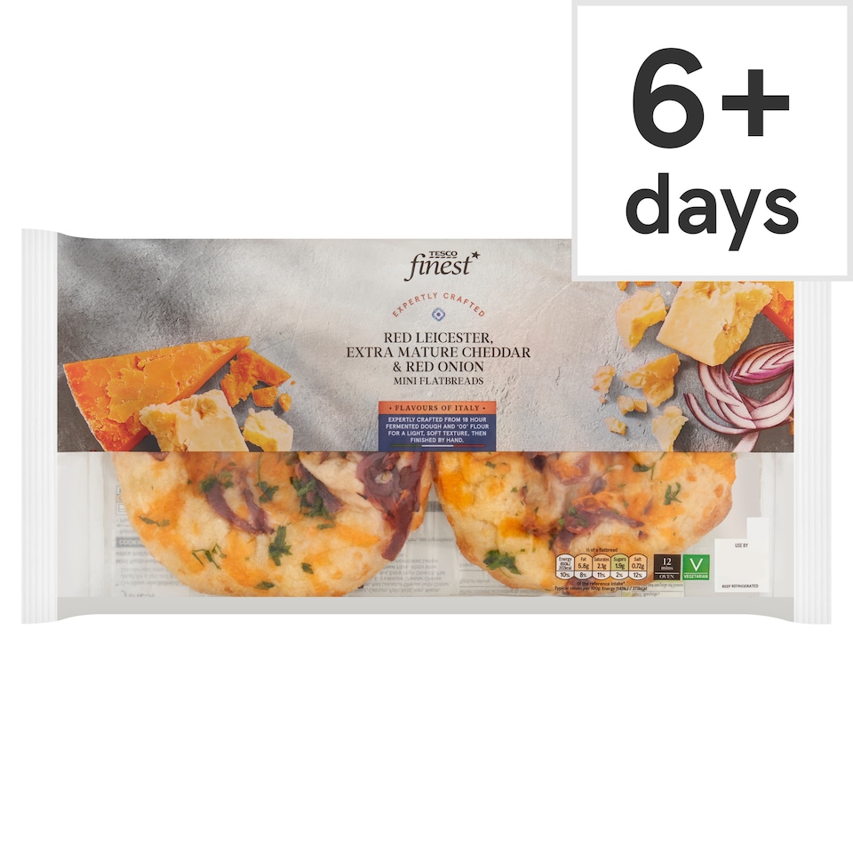 Tesco Finest Cheddar & Onion Flatbread 295 G