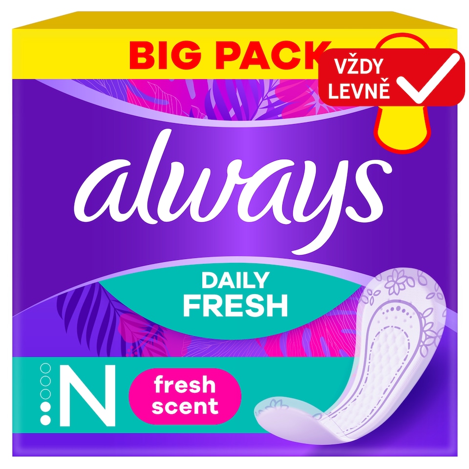 Obrázek 1 pro produkt Always Daily Fresh Normal, Se svěží vůní 58 ks