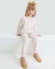 image 1 of F&F Girls 2-Piece Knitted Bow Pocket Jumper and Ribbed Leggings in Cream