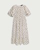 image 4 of F&F Shirred Polka Dot Midi Dress in Cream