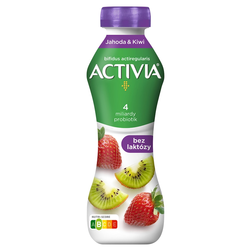 Activia probiotický jogurtový nápoj bez laktózy jahoda a kiwi 270g
