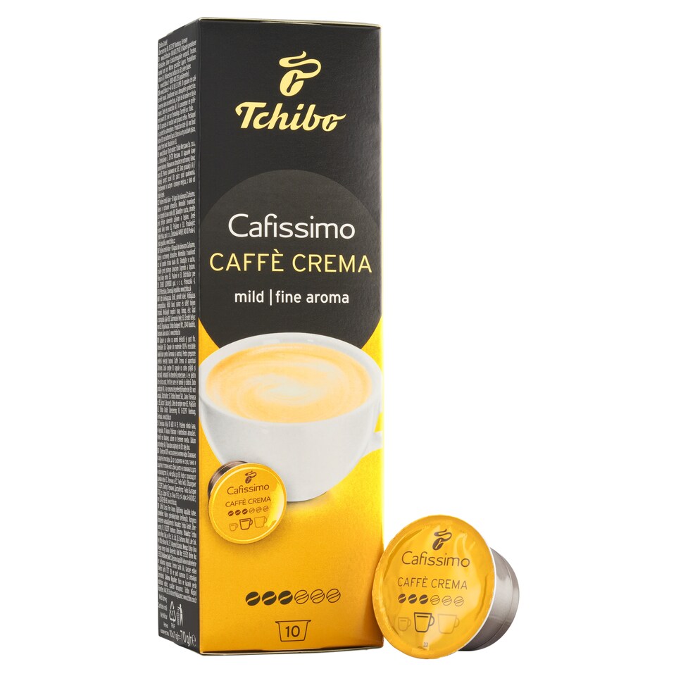Obrázek 1 pro produkt Tchibo Cafissimo Caffè Crema Fine Aroma pražená mletá káva kapsle 10 x 7g (70g)
