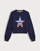image 5 of OH ME OH MY Cotton Rich Flag Star Print Jumper in Navy