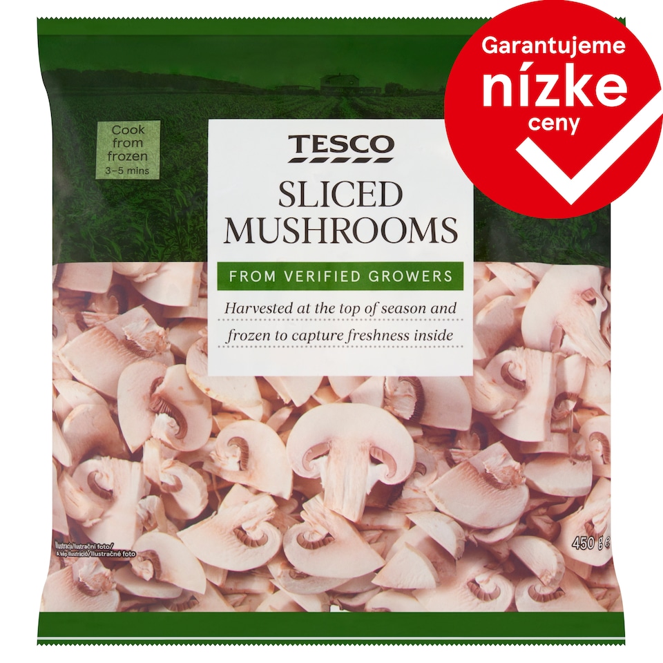 Tesco Sliced Mushrooms 450 g