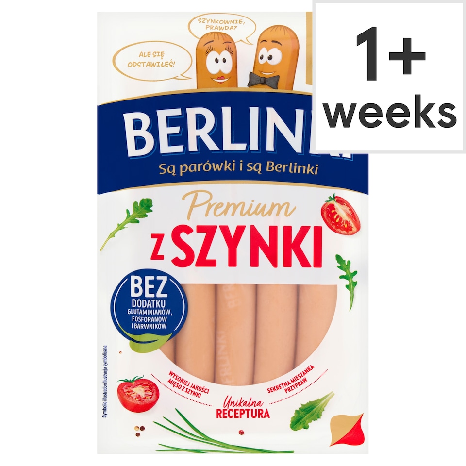 Berlinki Premium Z Szynki Pork Sausage 225g