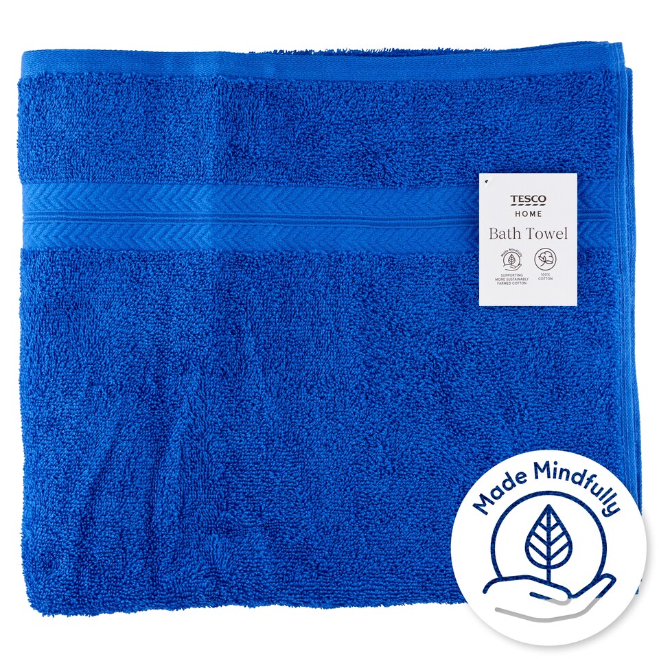 Tesco Home Sailor Blue Color Bath Towel 70 cm x 127 cm