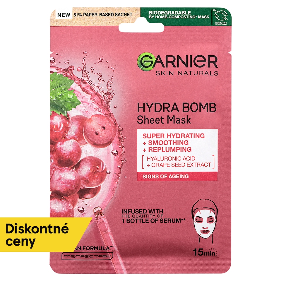 Garnier Skin Naturals hydratačná a vypĺňajúca pleťová maska 28 g