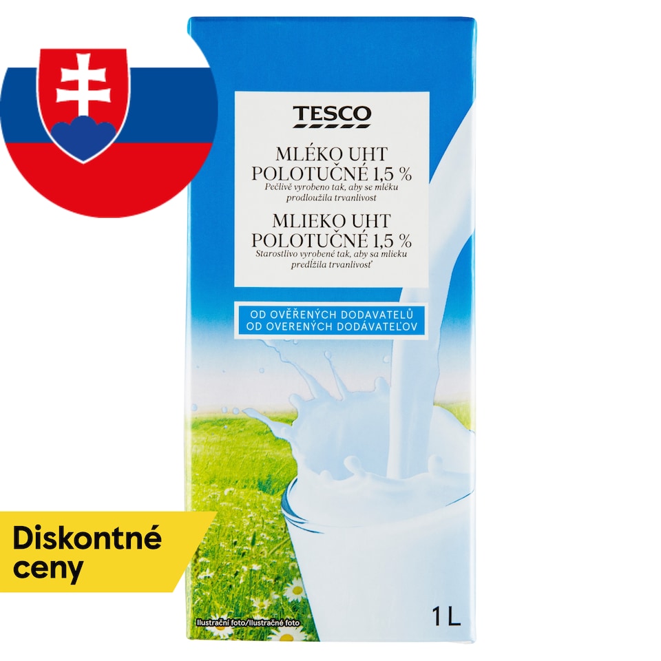 Tesco Semi-Skimmed Milk 1.5 % 1 L