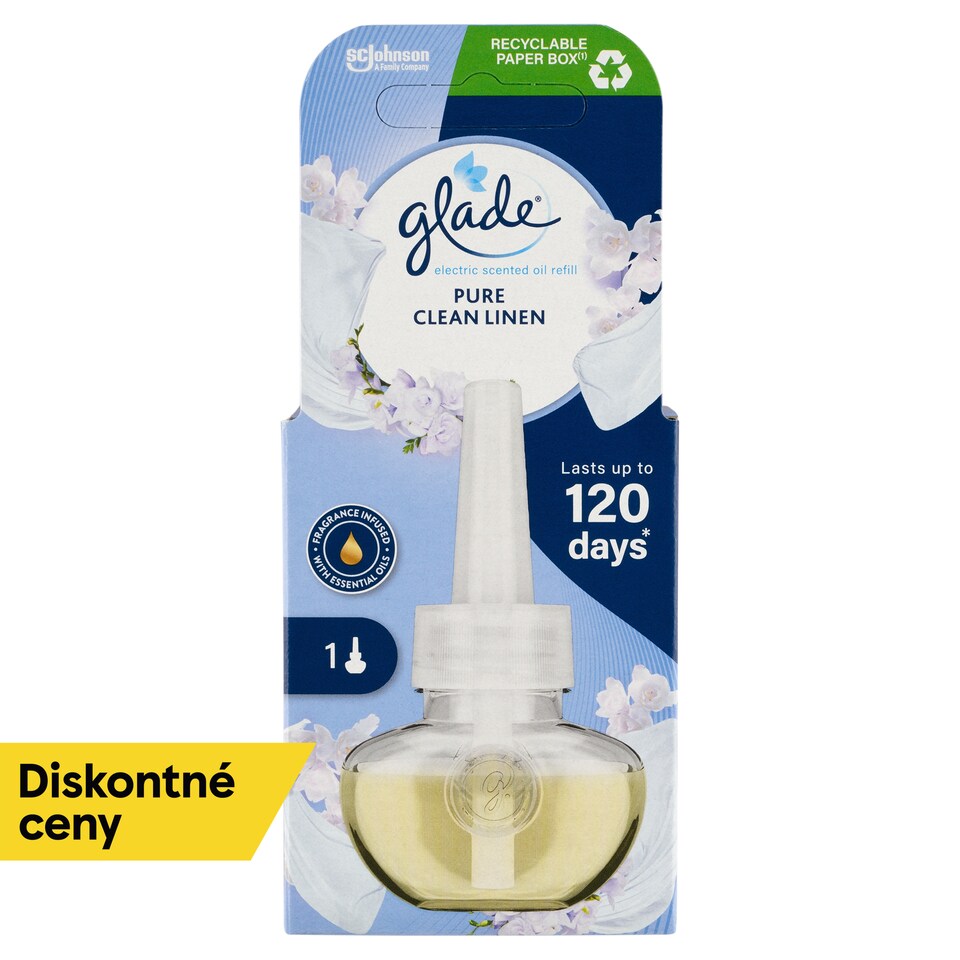 obrázok 1 z Glade Pure Clean Linen elektrický tekutý osviežovač vzduchu náplň 20 ml 