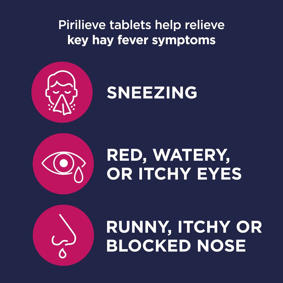 image 1 of PIRILIEVE HAYFEVER RELIEF 120MG 30 TABLETS