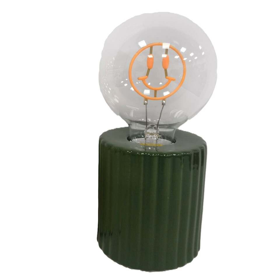 Bayswood Smiley Face Bulb Green Battery Lamp 