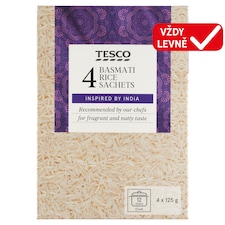 Tesco Rýže Basmati dlouhozrnná loupaná 4 x 125g (500g)