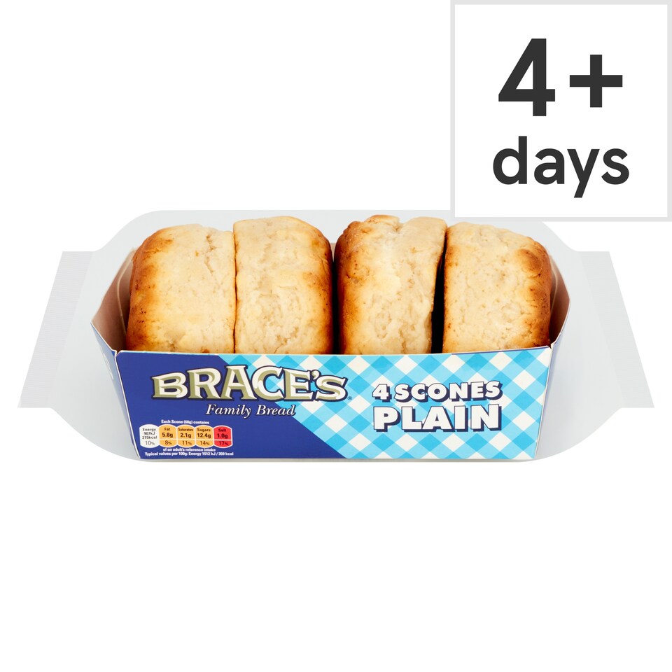 Brace's Family Bread 4 Plain Scones