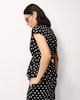 image 4 of F&F Polka Dot Tie Front Top in Multi Black