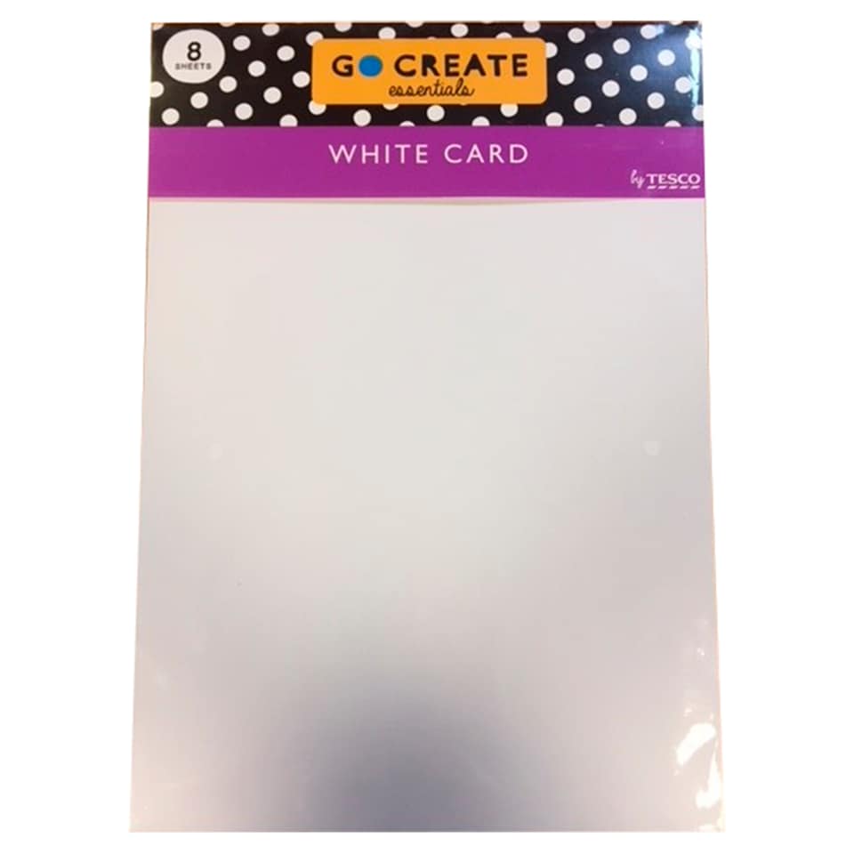 Tesco White Card X8 Sheets 210gsm