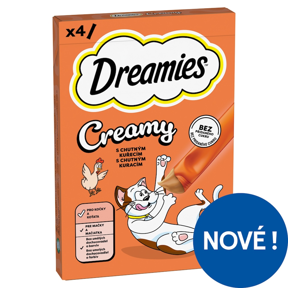 Dreamies Creamy s chutným kuřecím 4 x 10g (40g)