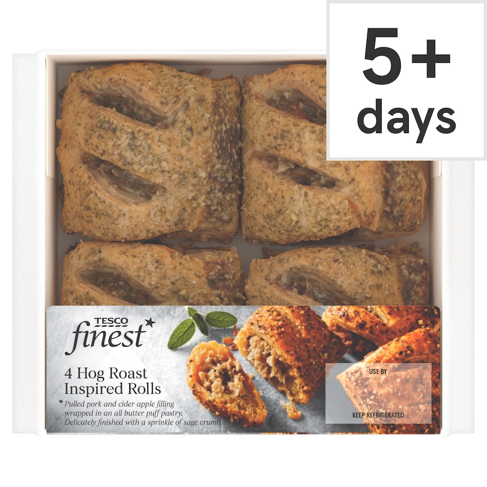 Tesco Finest 4 Pork & Apple Hog Roast Rolls 188g