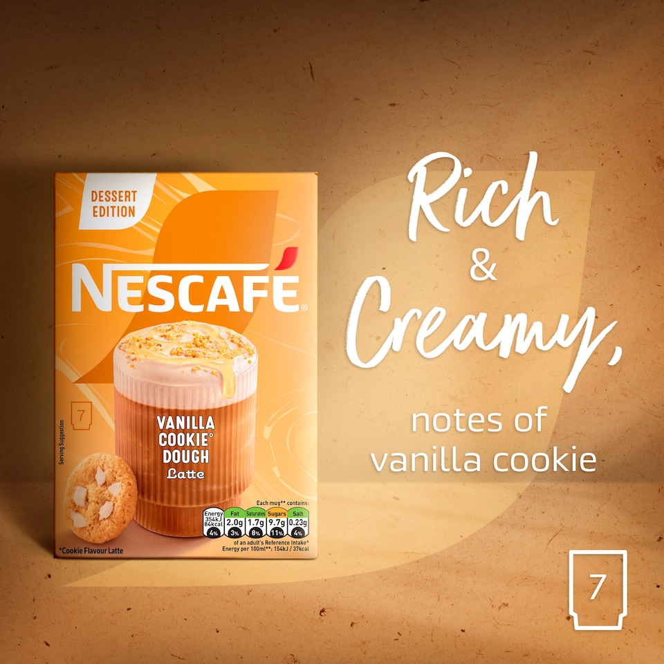 image 1 of Nescafe Vanilla Cookie Dough Latte Sachets 7x19.5g