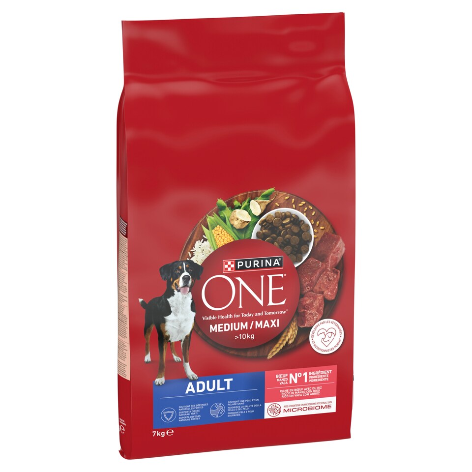 image 1 of Purina ONE Medium/Maxi Adult Granules for Dogs Beef 7 kg