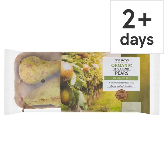 Tesco Organic Ripe & Ready Pears 550G Tesco Groceries