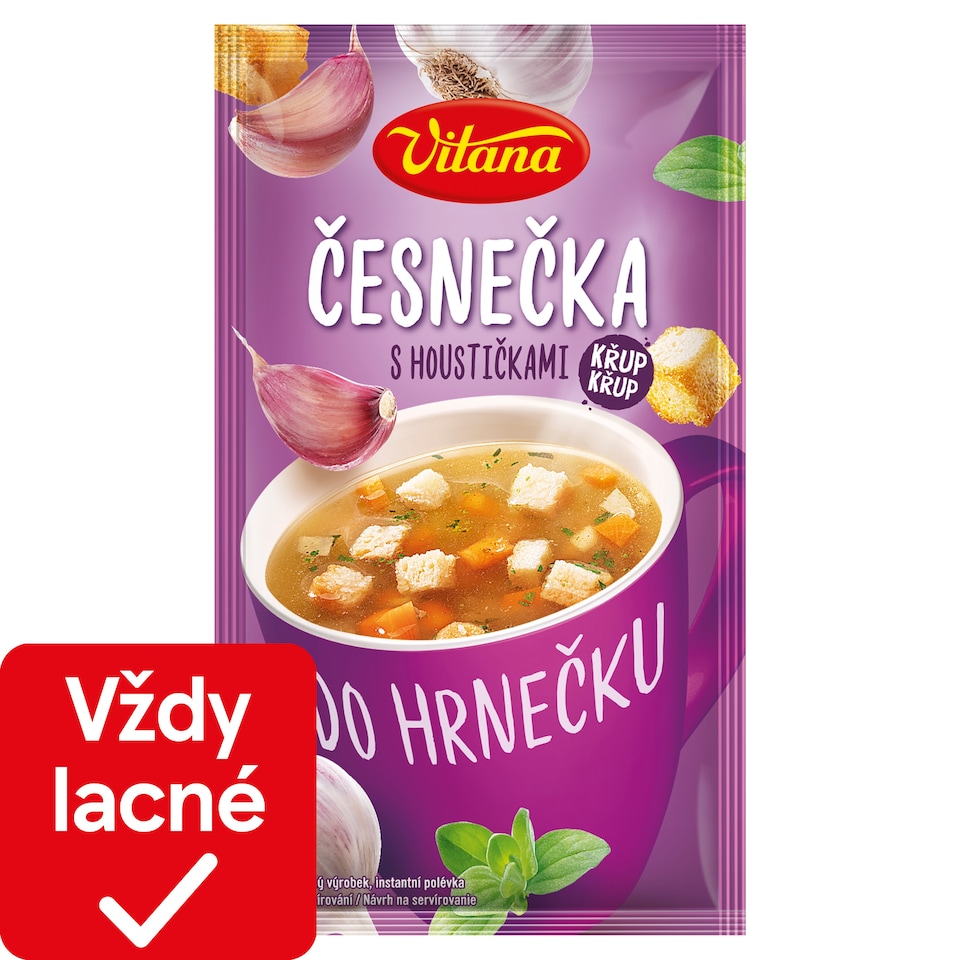 Vitana Do hrnečku Instant Soup Garlic Soup with Bread Roll 17 g