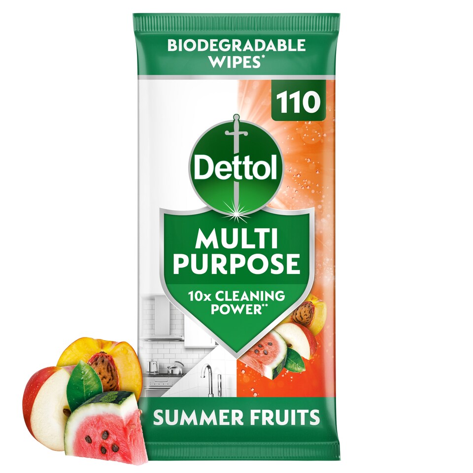 Dettol Antibacterial Large Wipes Summerfruits 105'S