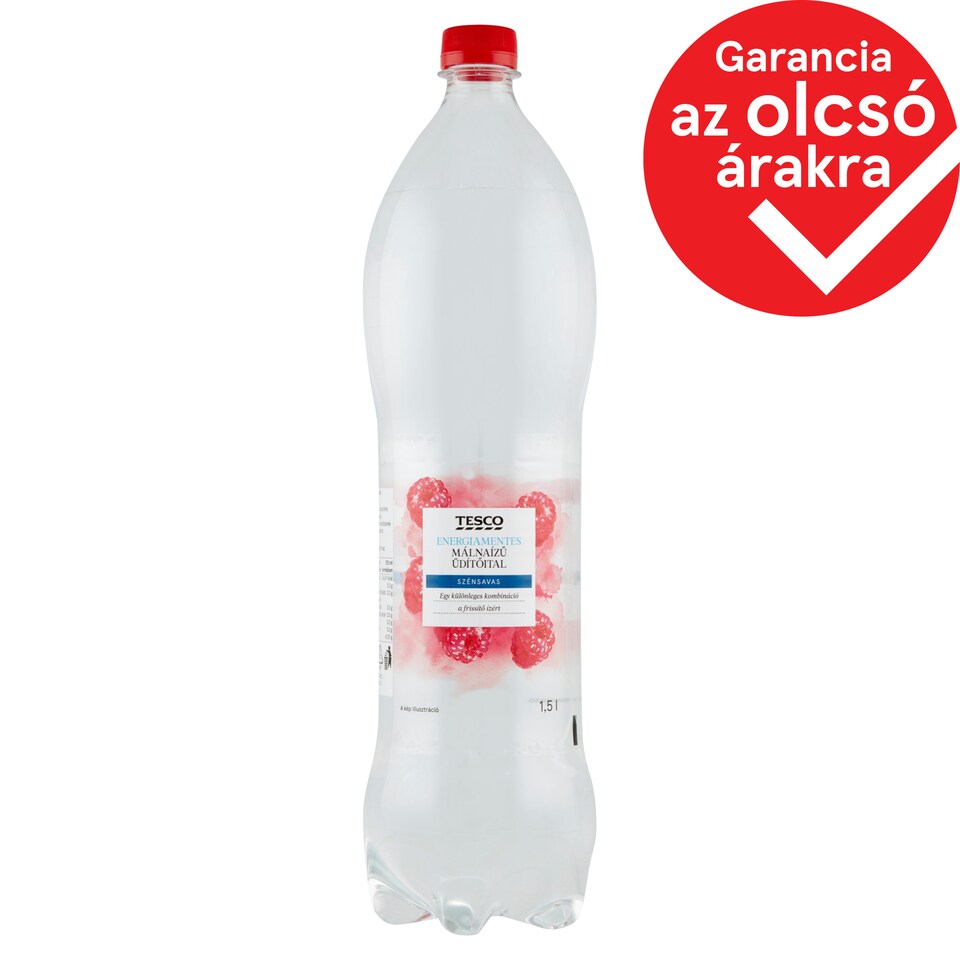 Tesco energiamentes málnaízű szénsavas üdítőital 1,5 l
