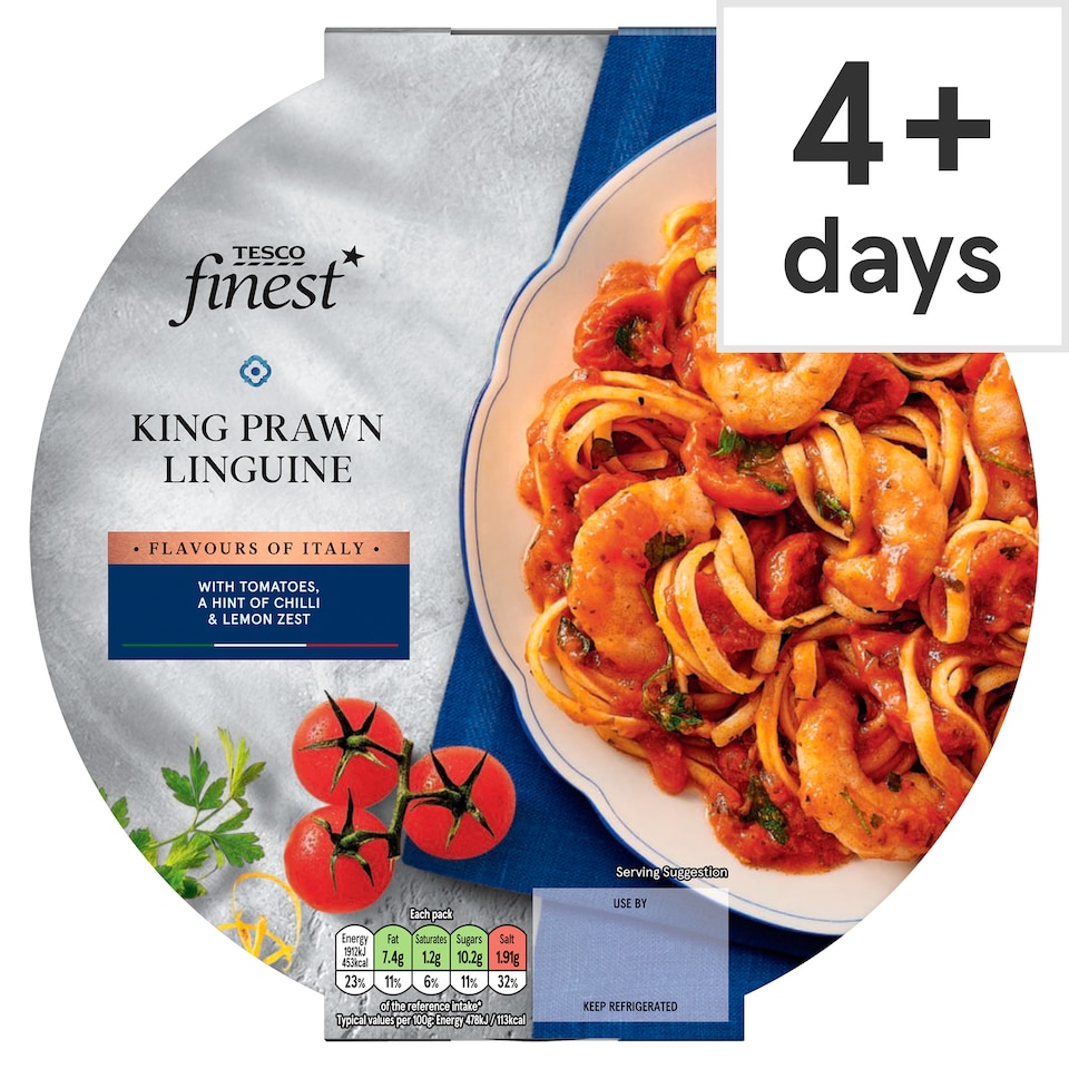 Tesco Finest King Prawn Linguine 400G