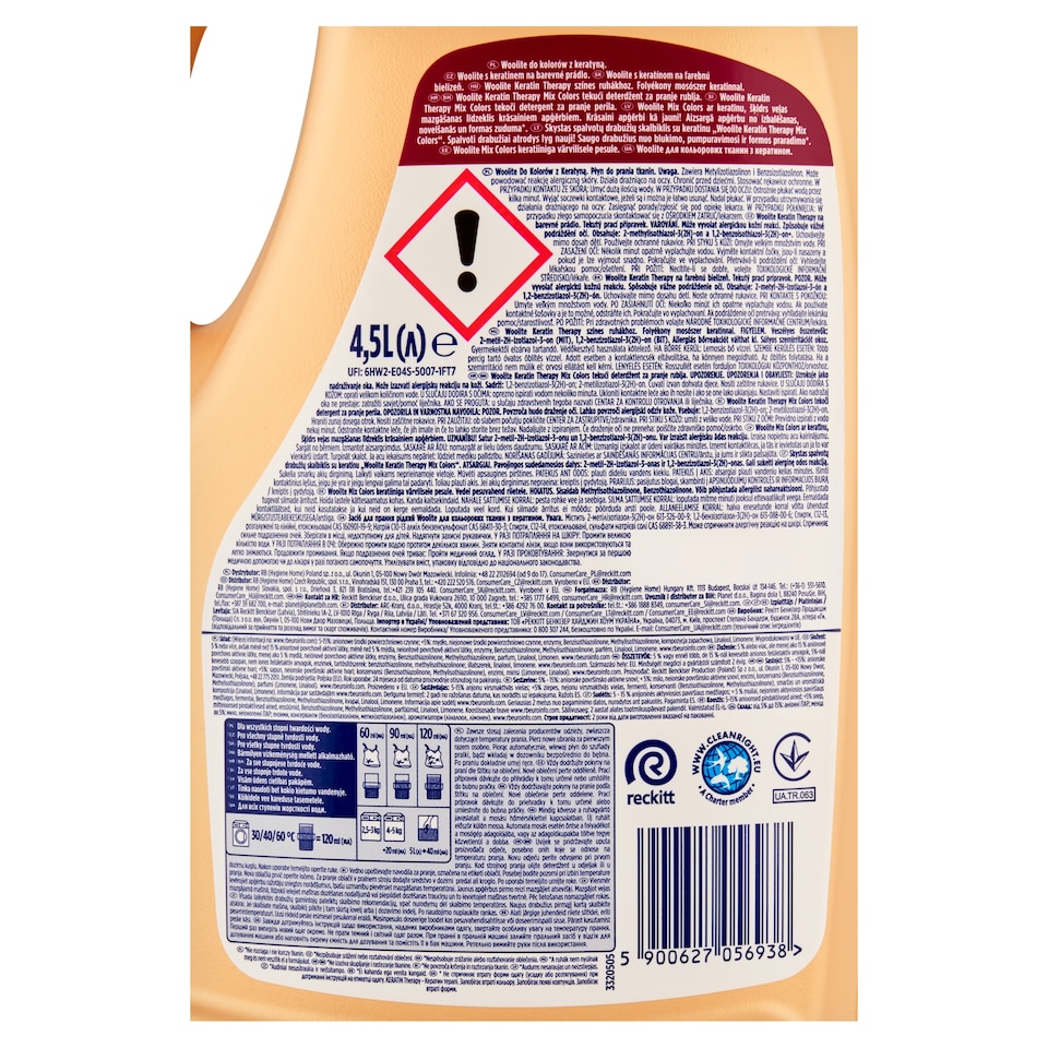 image 1 of Woolite Keratin Therapy Liquid Detergent for Colored Laundry 75 Washes 4.5L