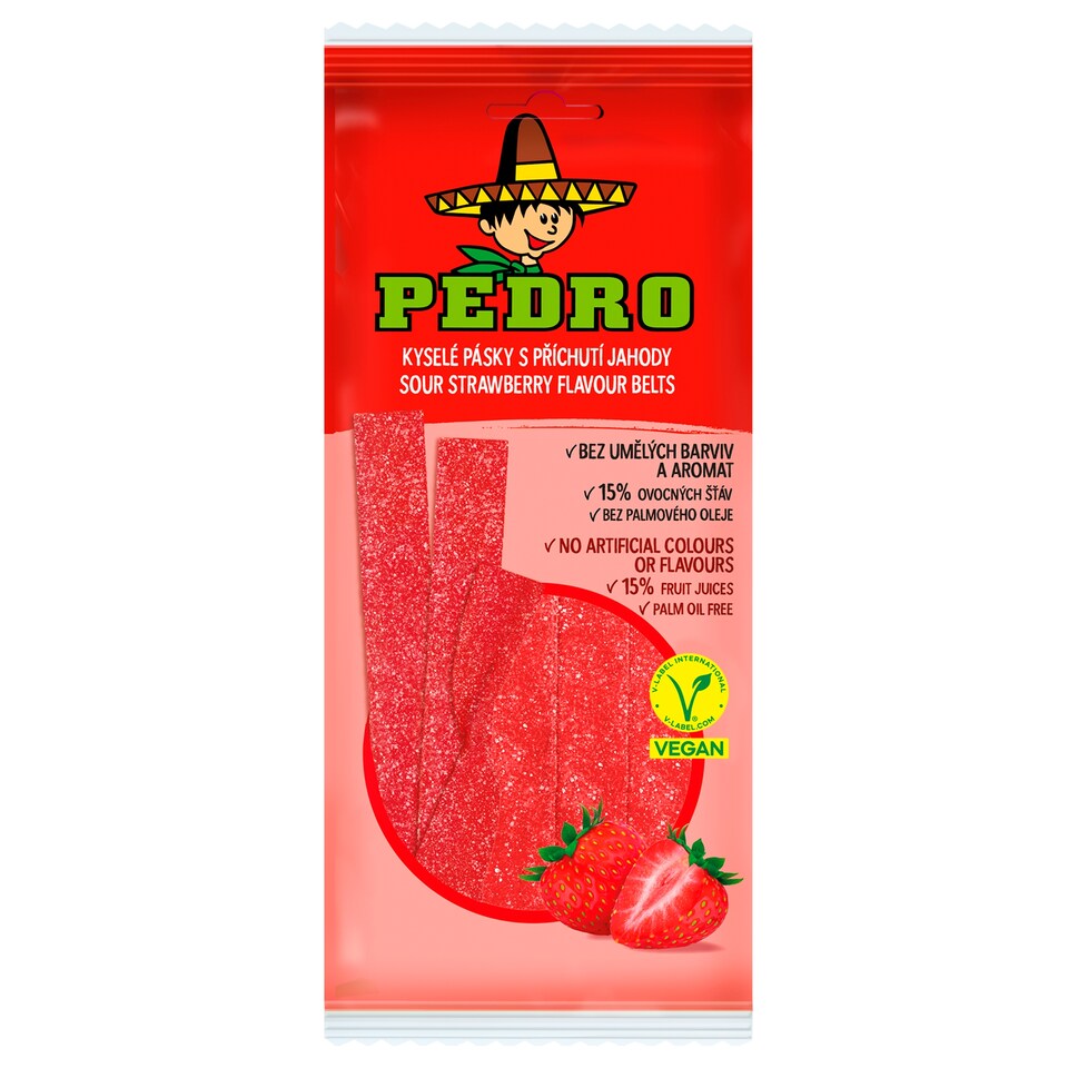 Pedro Kyselé pásky s příchutí jahody 80g