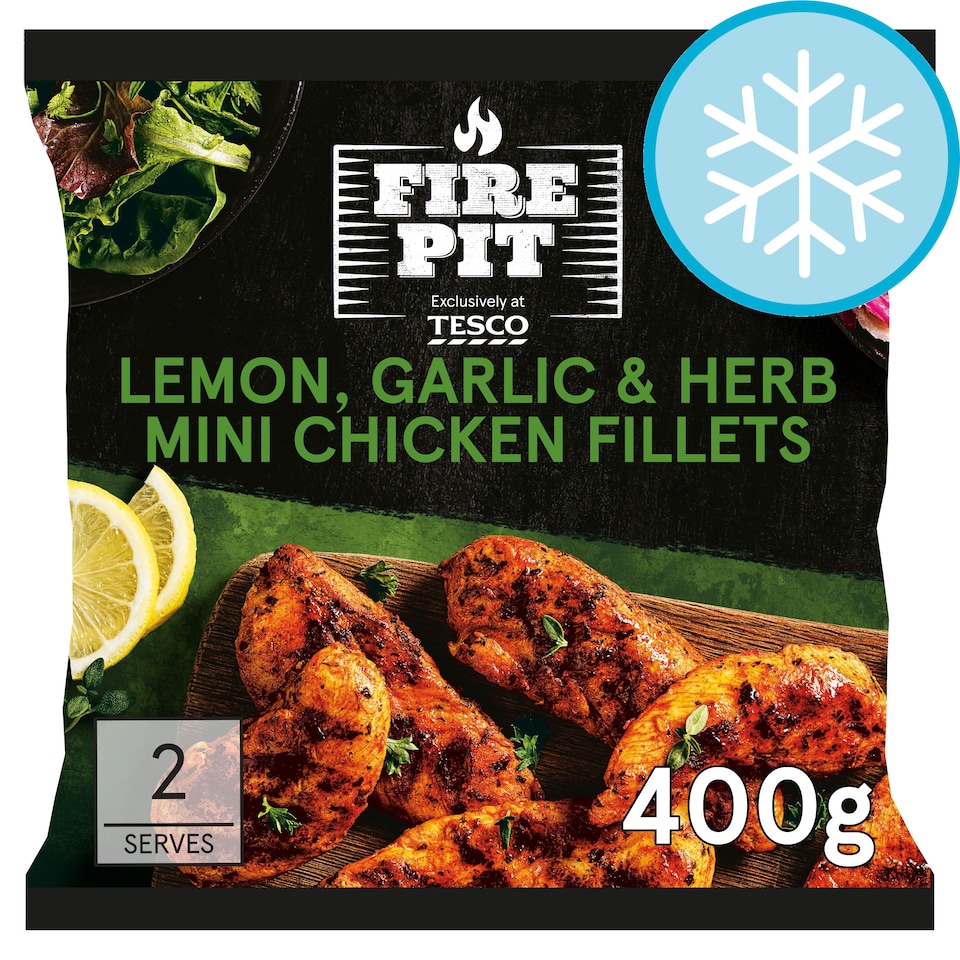 Tesco Firepit Lemon Garlic & Herb Mini Chicken Fillets 400g