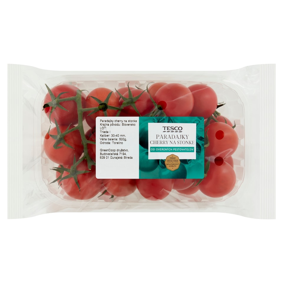 Tesco Paradajky cherry na stonke 500 g