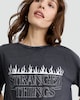 image 1 of Stranger Things Pure Cotton Flame Print T-Shirt in Grey