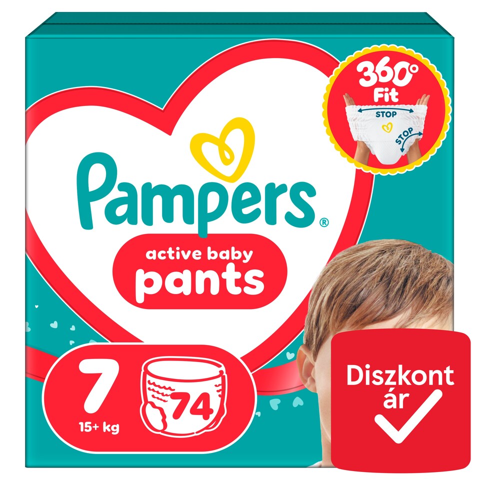 image 1 of Pampers Active Baby Pants Size 7, 74 Nappies, 15kg+