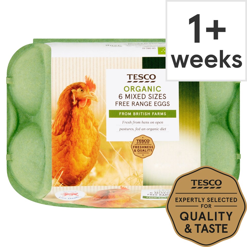 Tesco Mixed Sized Organic Eggs 6 Pack