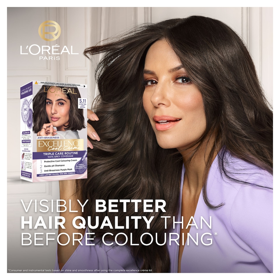 image 1 of L'Oreal Paris Excellence Core 5.11 Ultra Ash Light Brown Permanent Hair Dye