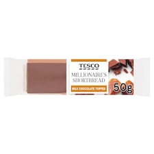 Tesco Millionaire's Shortbread Milk Chocolate Topped 50g