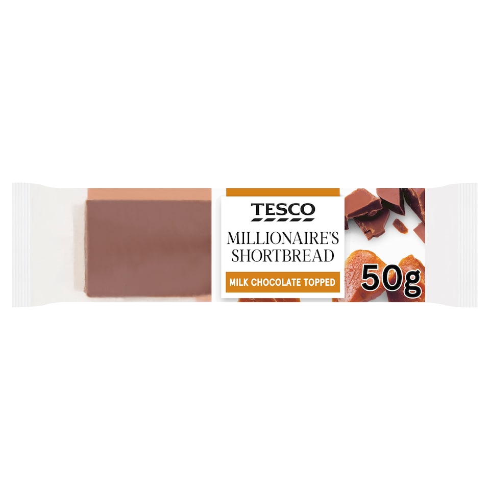 Tesco Millionaire's Shortbread Milk Chocolate Topped 50g