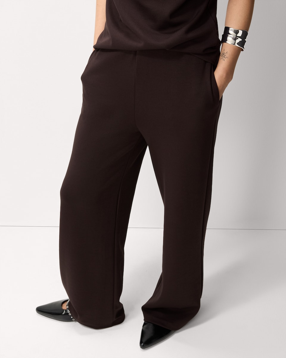 image 1 of F&F Wide Leg Co-ord Trousers in Brown