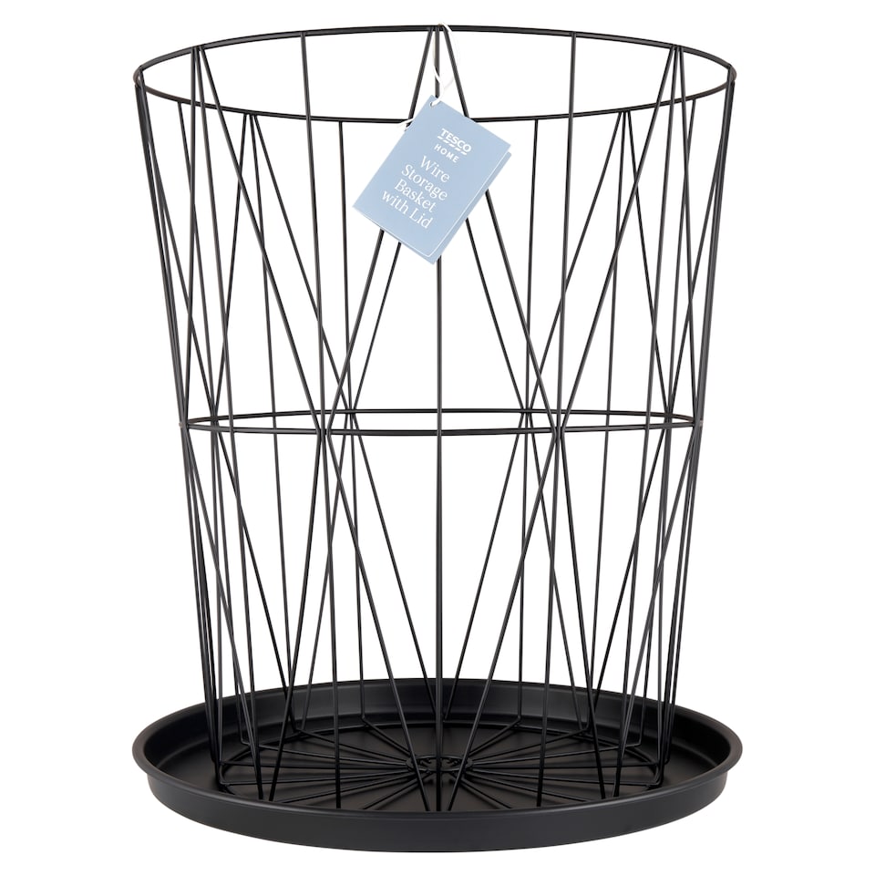 Tesco Home Wire Storage Basket with Lid 39 x 45,8 cm