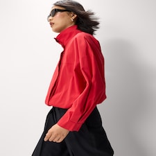 F&F Pure Cotton Funnel Neck Track Jacket in Red