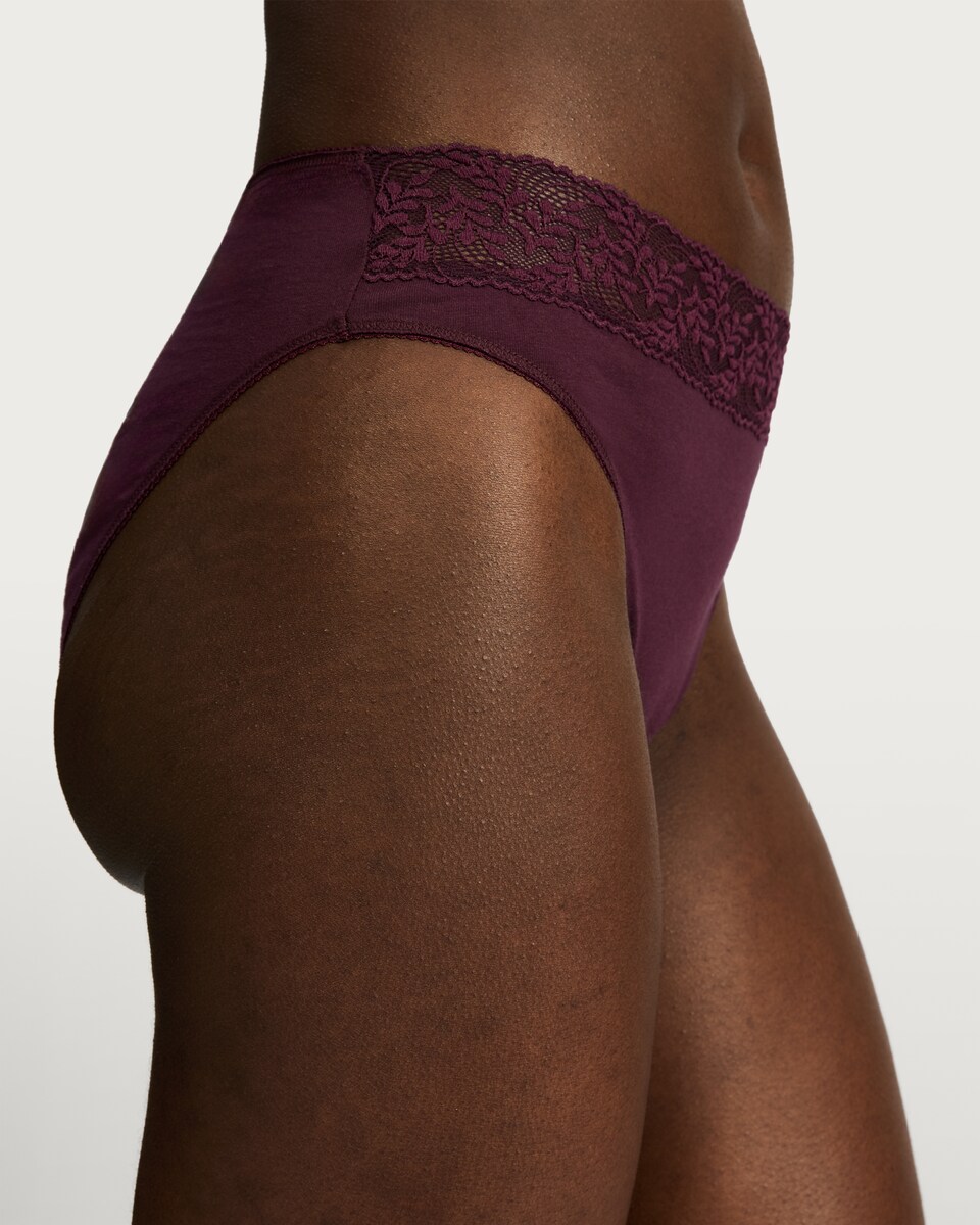 image 1 of F&F 5-Pack Cotton Rich Lace Trim High Leg Knickers in Multi