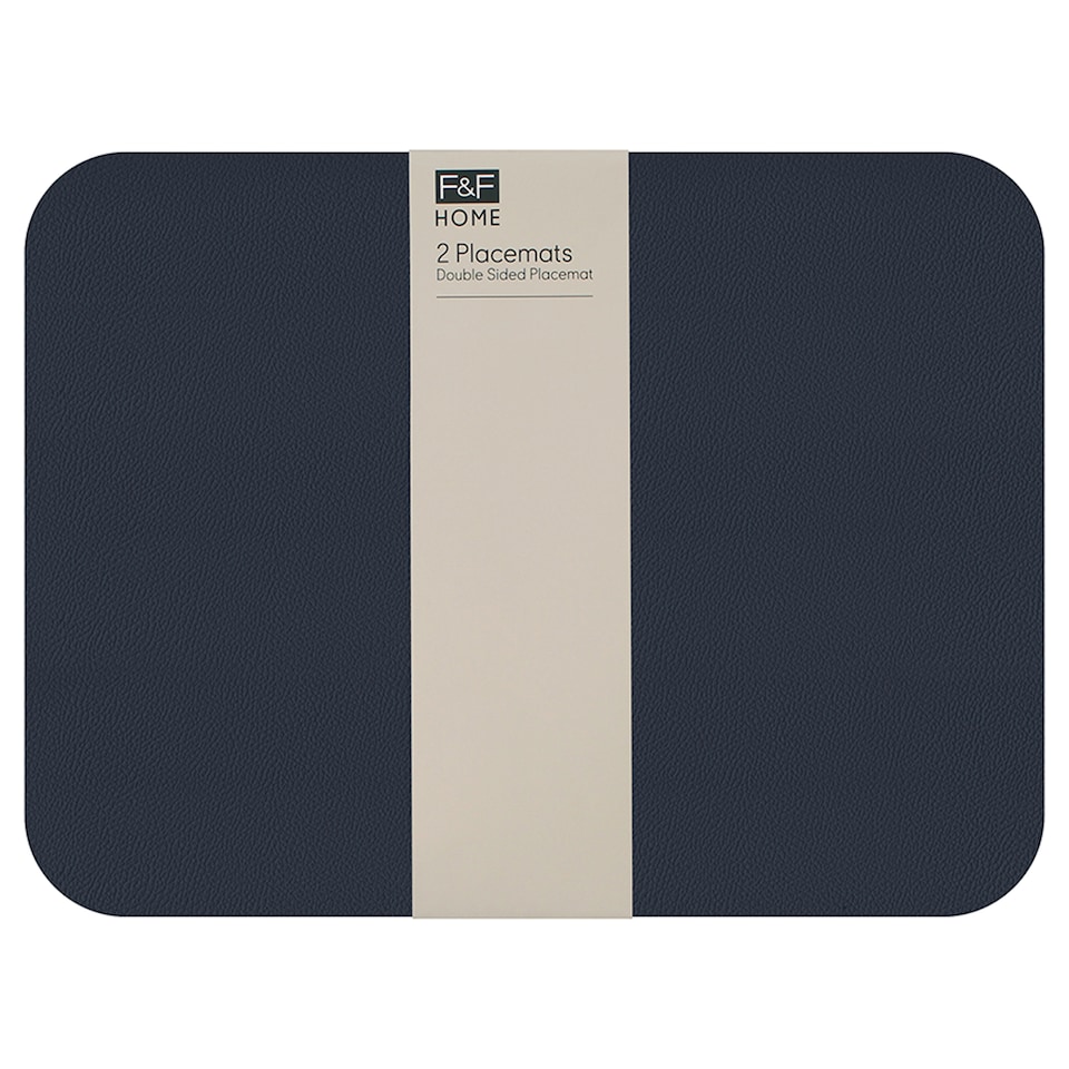 image 1 of F&F Home Faux Leather Double Sided Placemat 2 Pack
