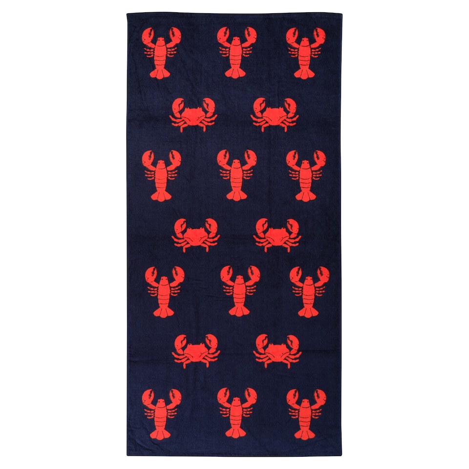 F&F Home Lobster Printed Beach Towel