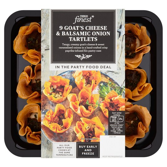 Tesco Finest 9 Goats Cheese And Onion Tartlets 130G Tesco Groceries