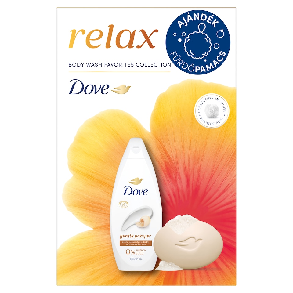 Dove Relax Gift Pack with Shower Puff