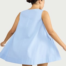 F&F Pure Cotton Scoop Neck Dress in Blue